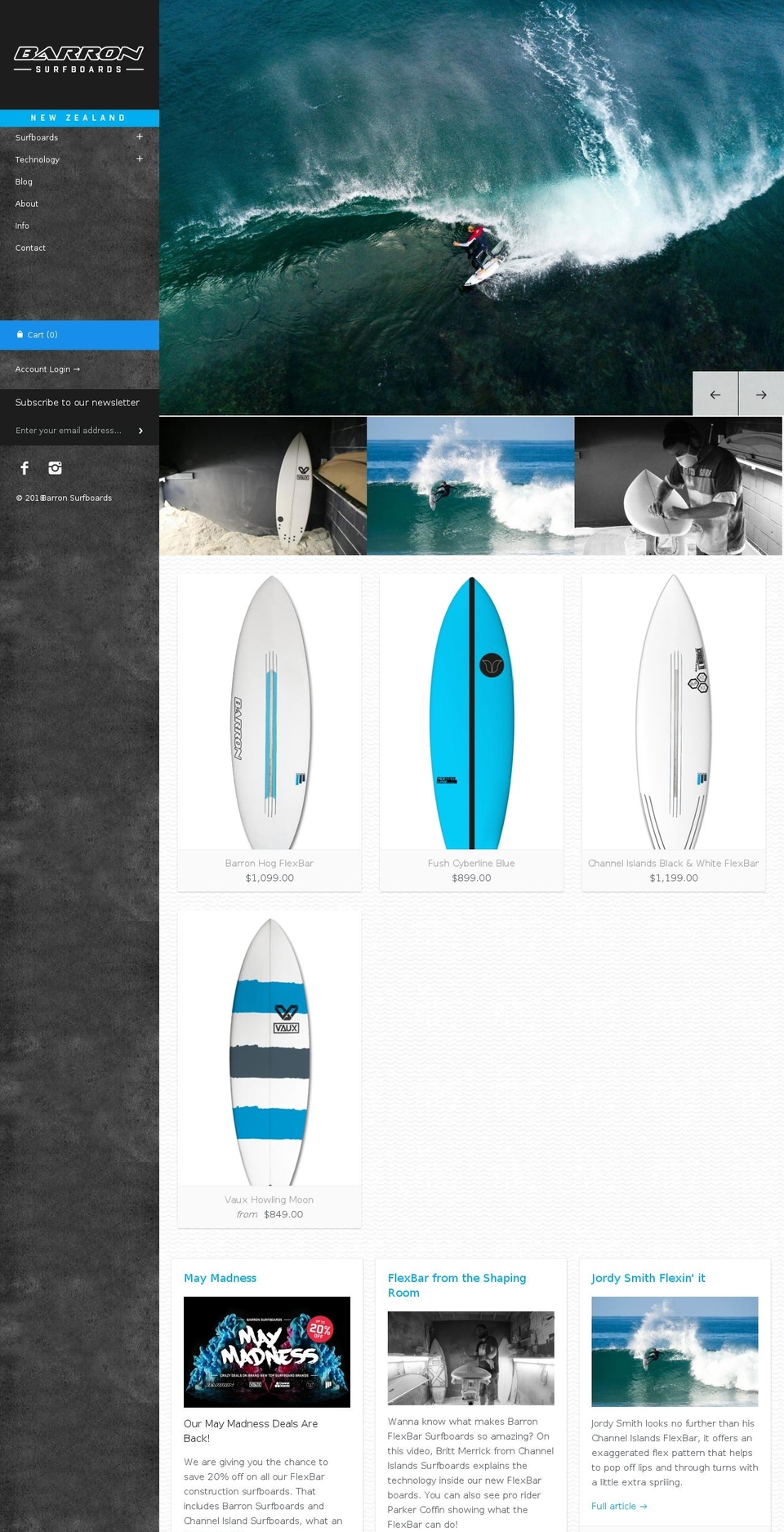 barronsurfboards.com — Shopify storefront screenshot