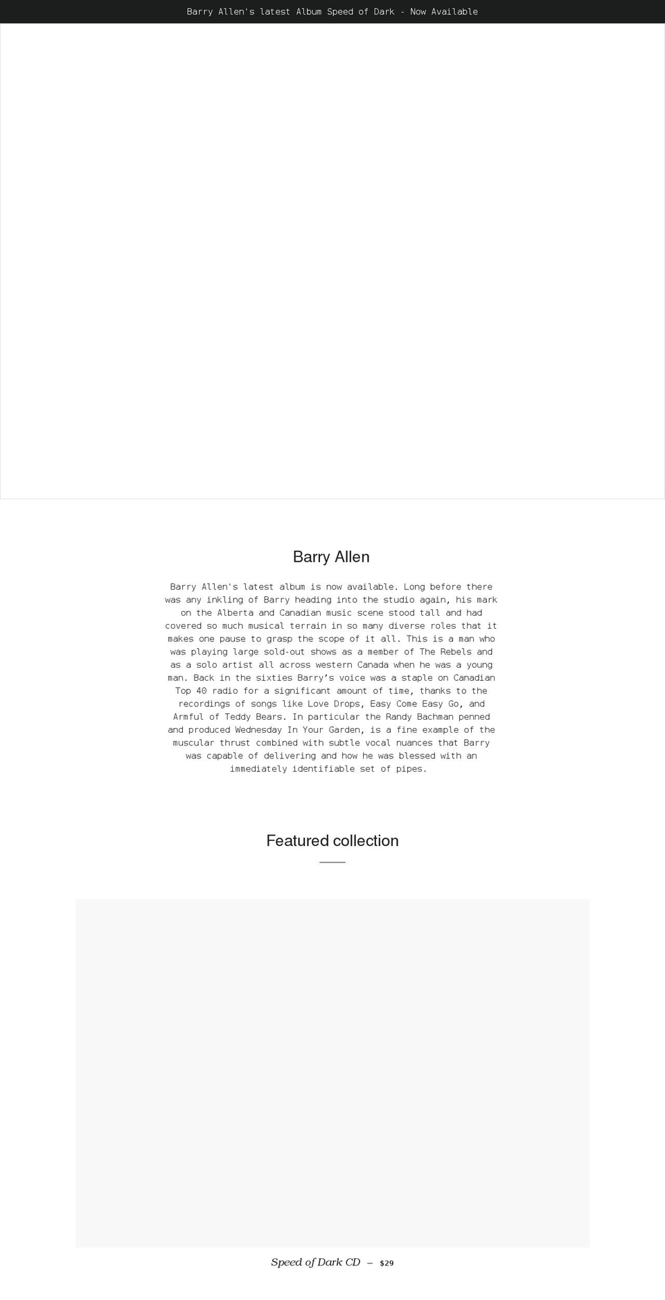 barryallen.ca shopify website screenshot