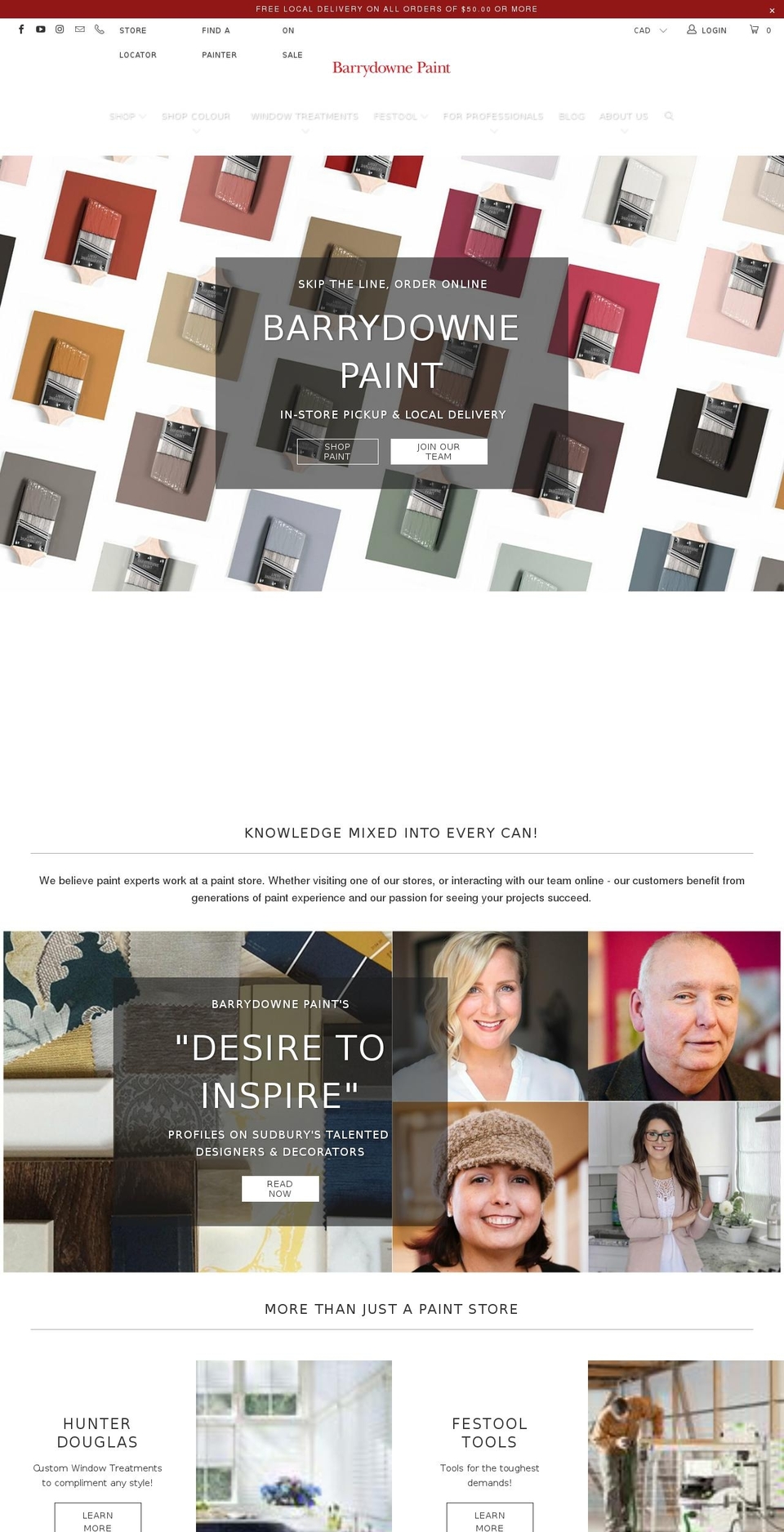 barrydowne.com — Shopify storefront screenshot