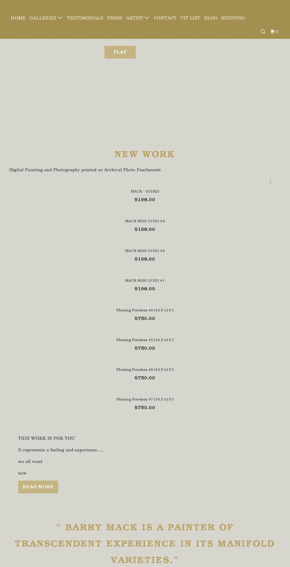 barrymackart.com shopify website screenshot