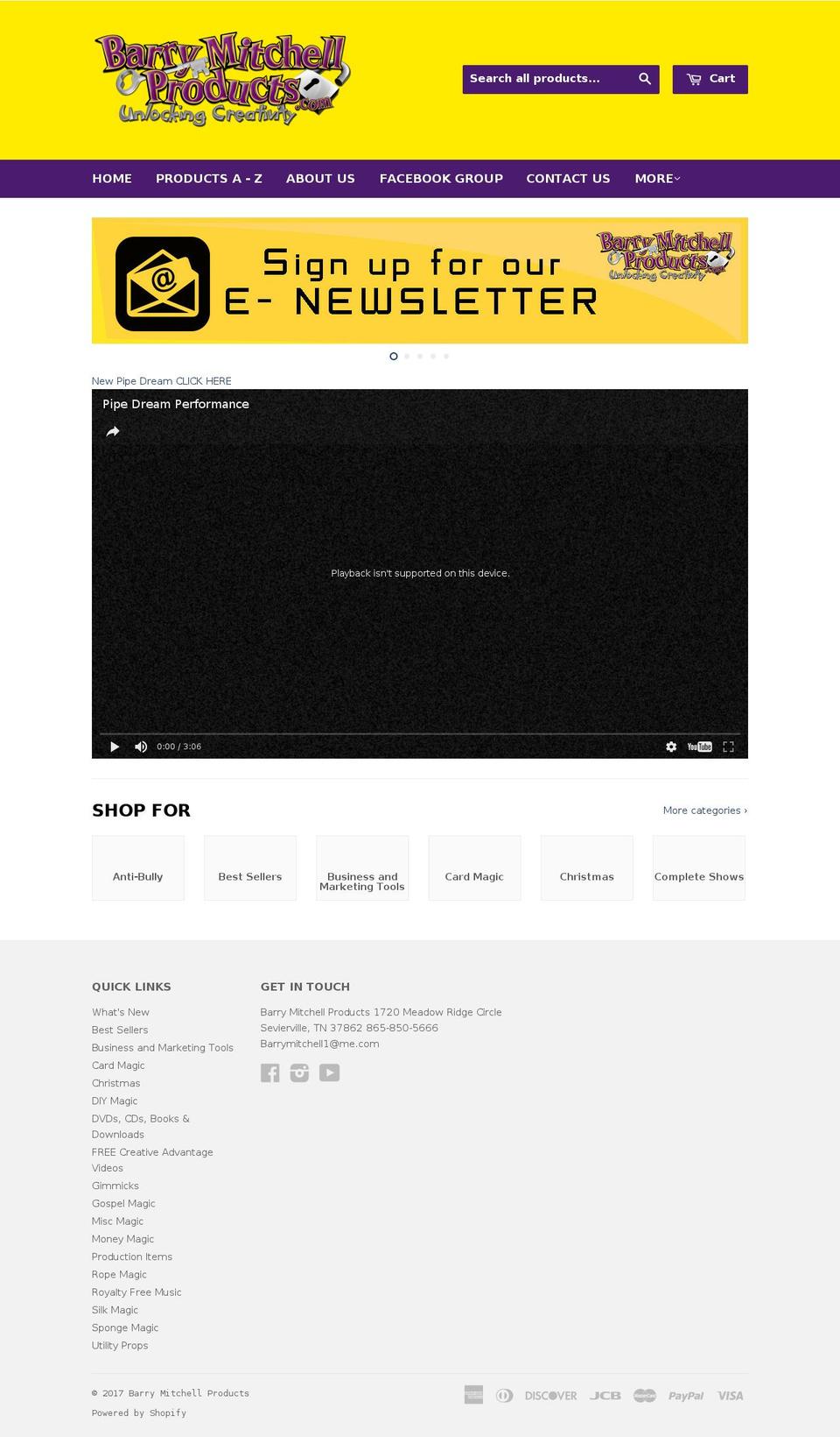 barrymitchellproducts.com shopify website screenshot