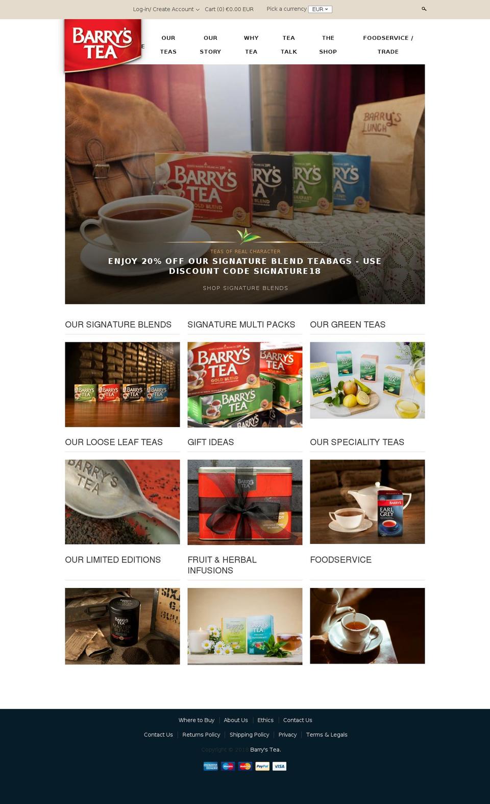barrysteashop.com — Shopify storefront screenshot