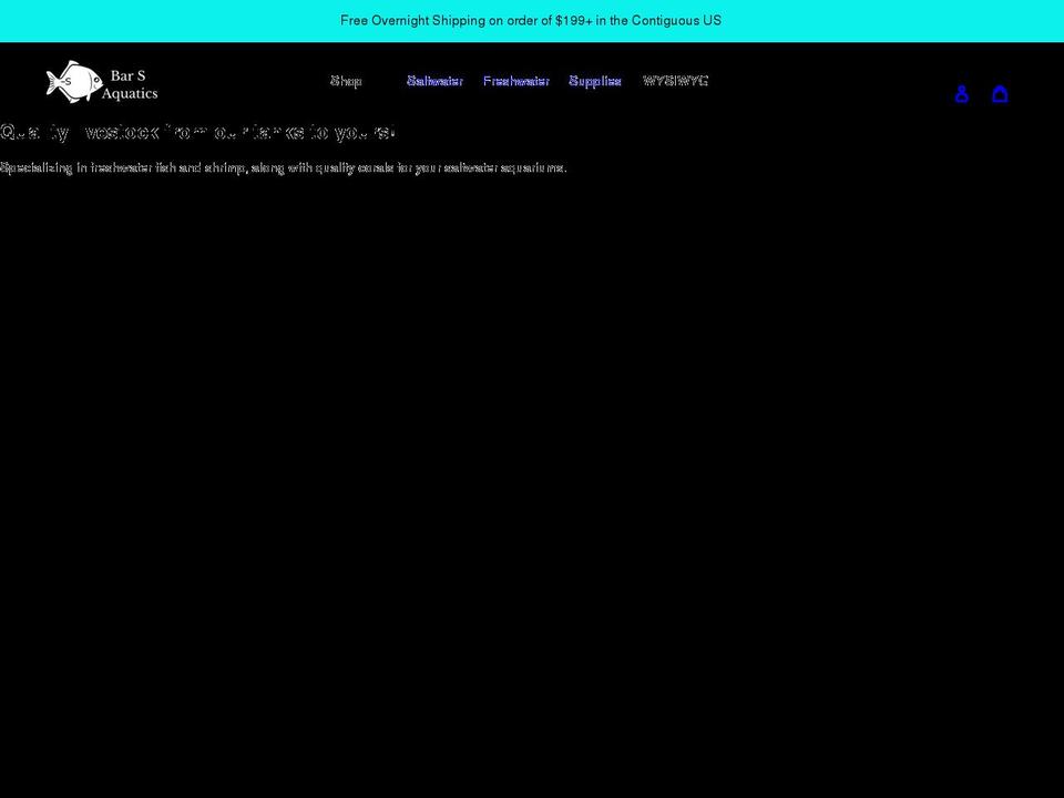 barsaquatics.com shopify website screenshot