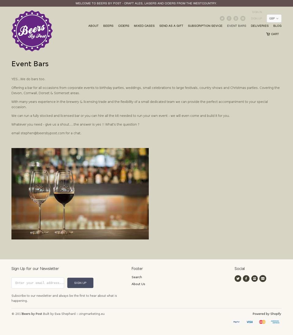 barsbypost.com shopify website screenshot