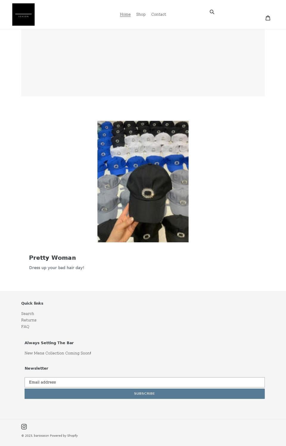 barseason.com shopify website screenshot