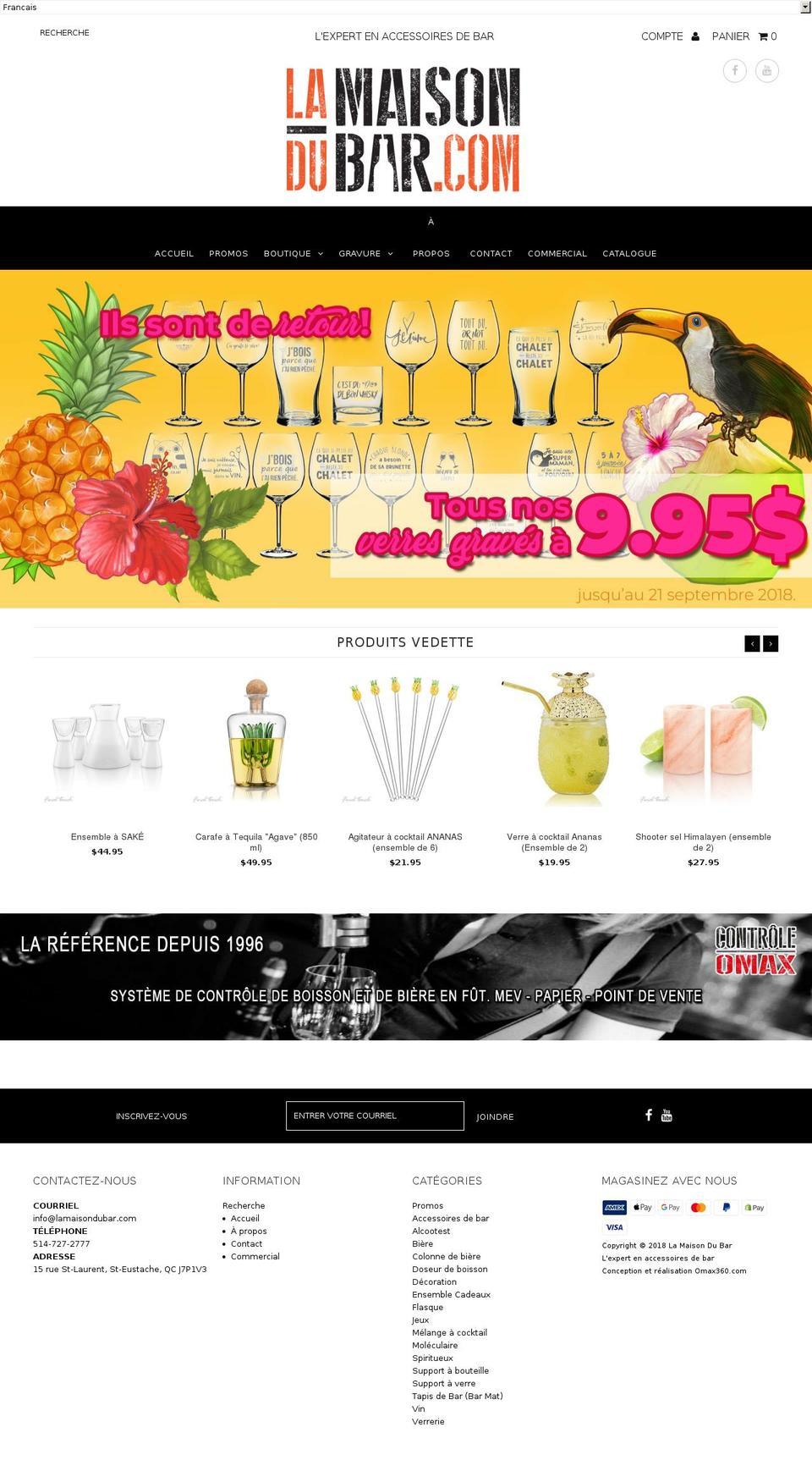 La Maison du Bar Shopify theme site example barshoponline.com