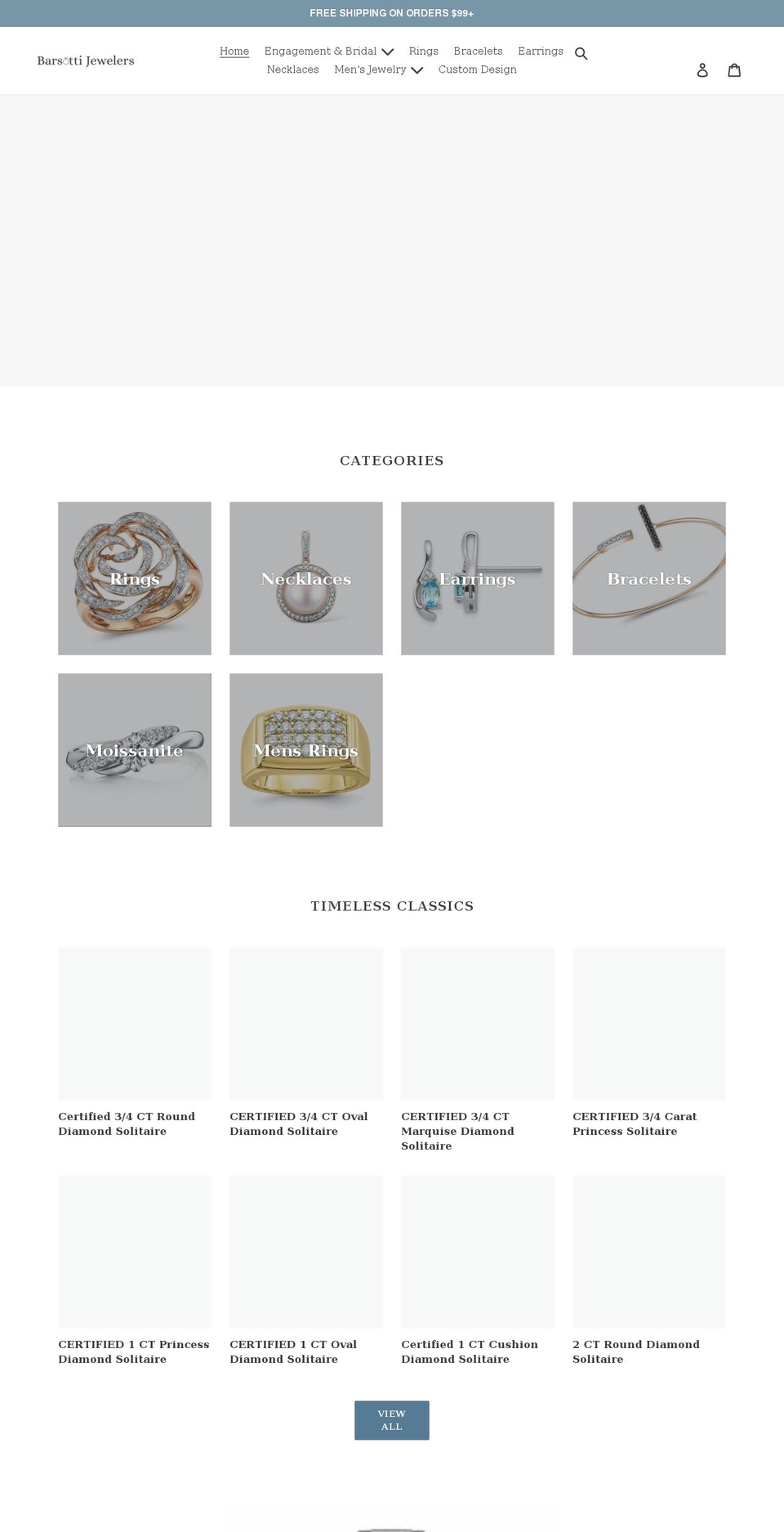 barsottijewelers.com shopify website screenshot