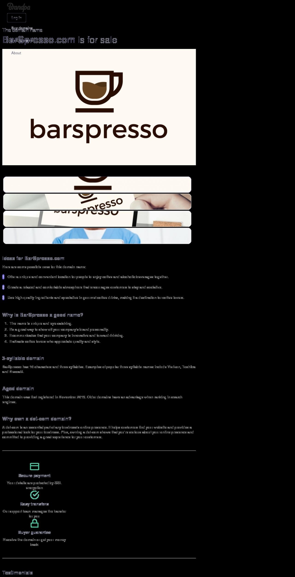 barspresso.com — Shopify storefront screenshot