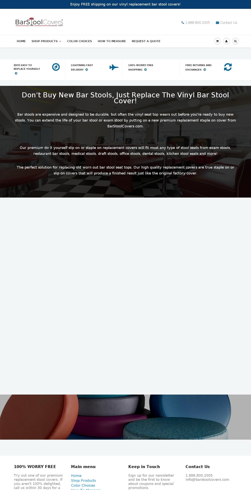barstoolcovers4less.com — Shopify storefront screenshot