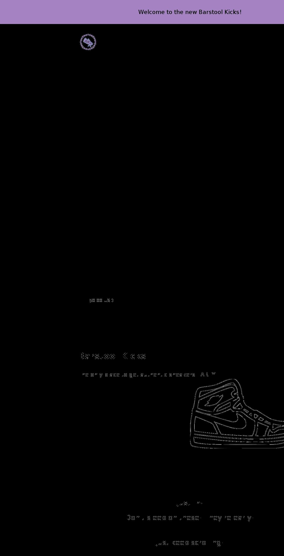 barstoolkicks.com shopify website screenshot