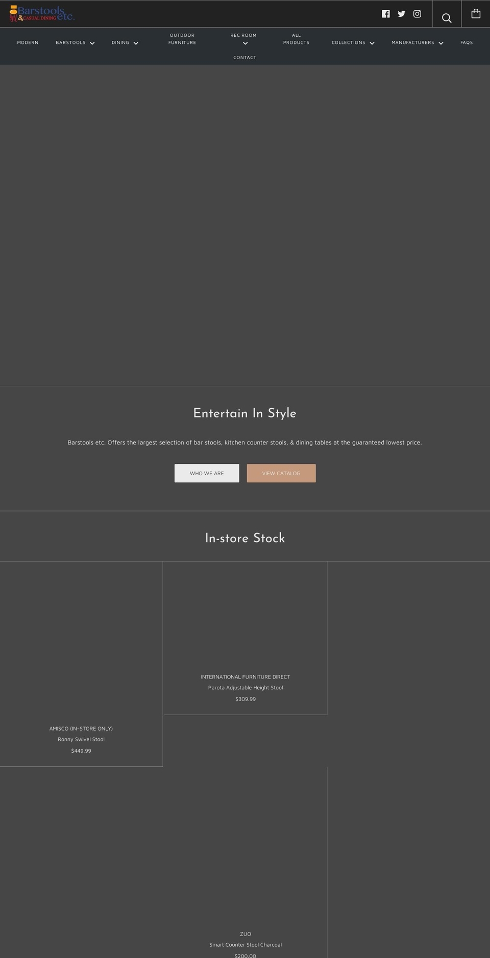 barstoolsetc.com shopify website screenshot