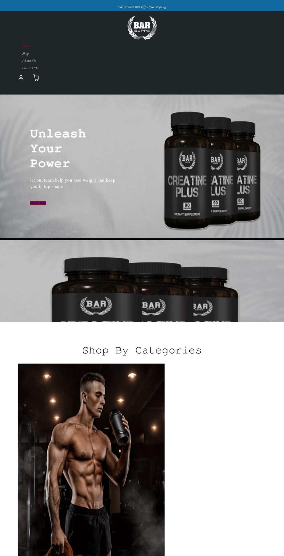 suffescom Shopify theme site example barsupps.com