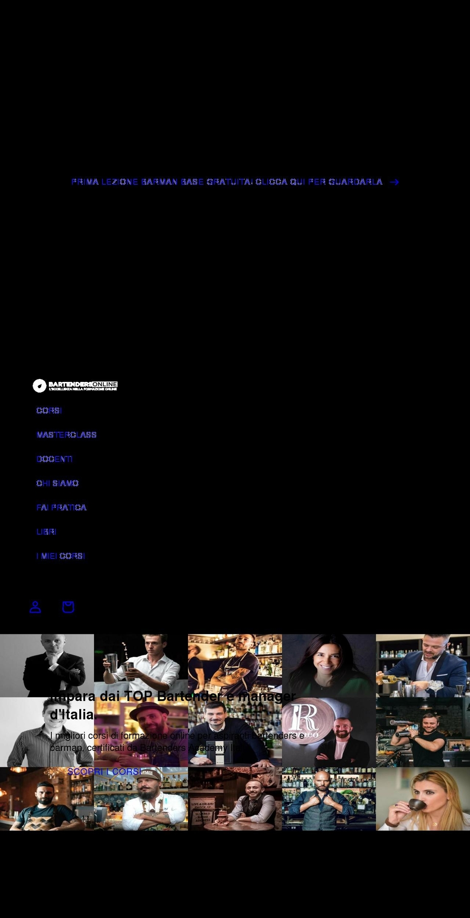 bartendersonline.it shopify website screenshot