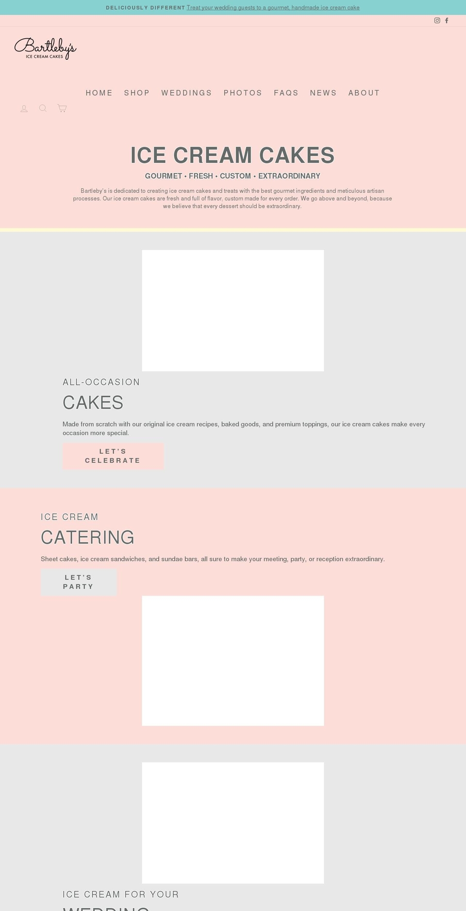 bartlebyscakes.com shopify website screenshot