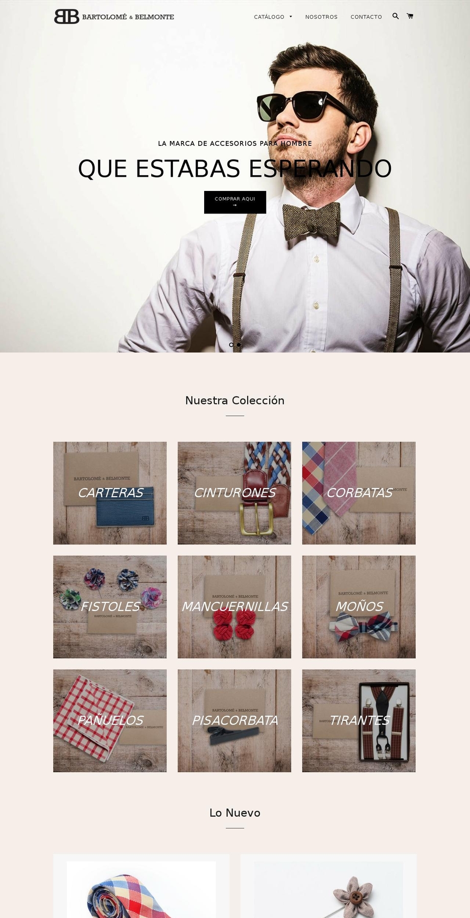bartolomeybelmonte.com — Shopify storefront screenshot