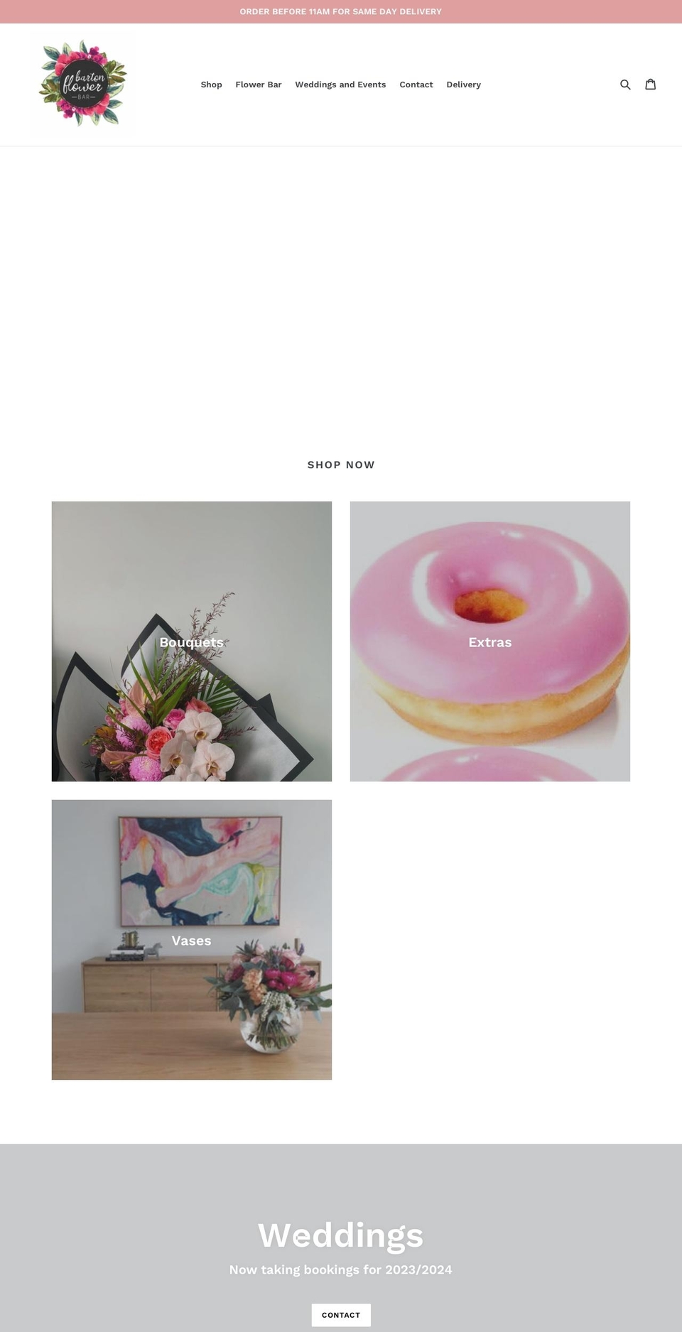 bartonflowerbar.com.au shopify website screenshot