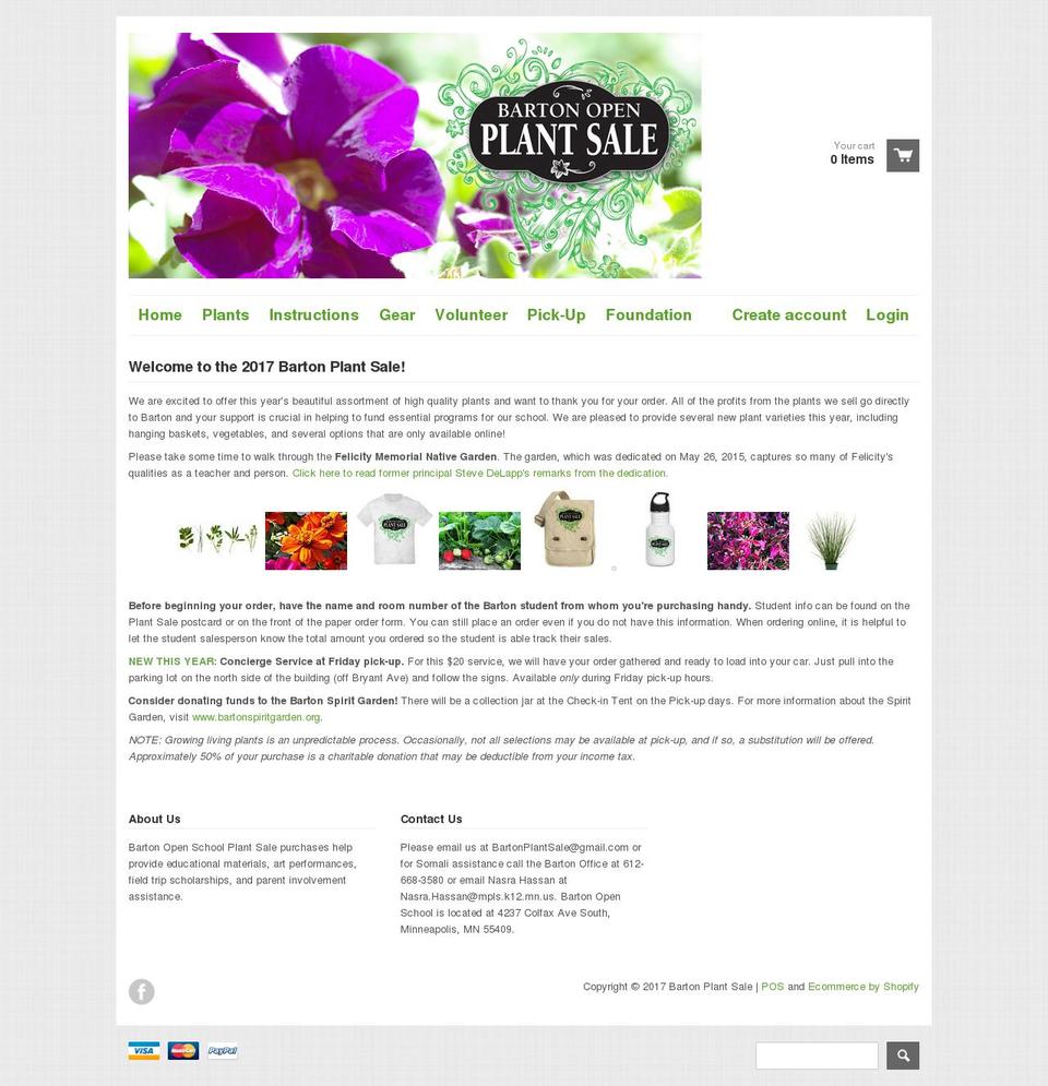 bartonplantsale.com shopify website screenshot