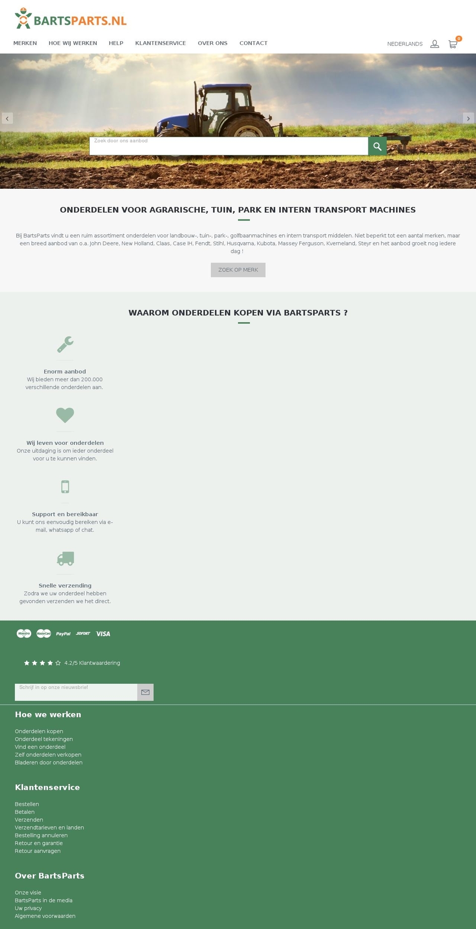 bartsparts.nl shopify website screenshot