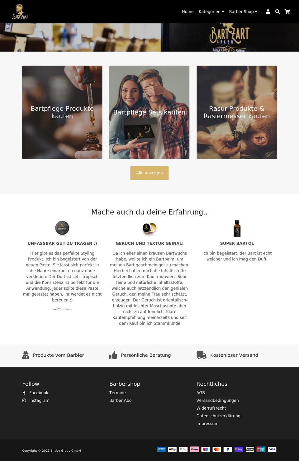 BARTZART SHOPIFY EXPERT Shopify theme site example bartzart.de