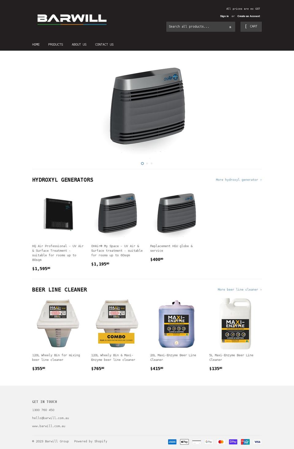 barwill.store shopify website screenshot