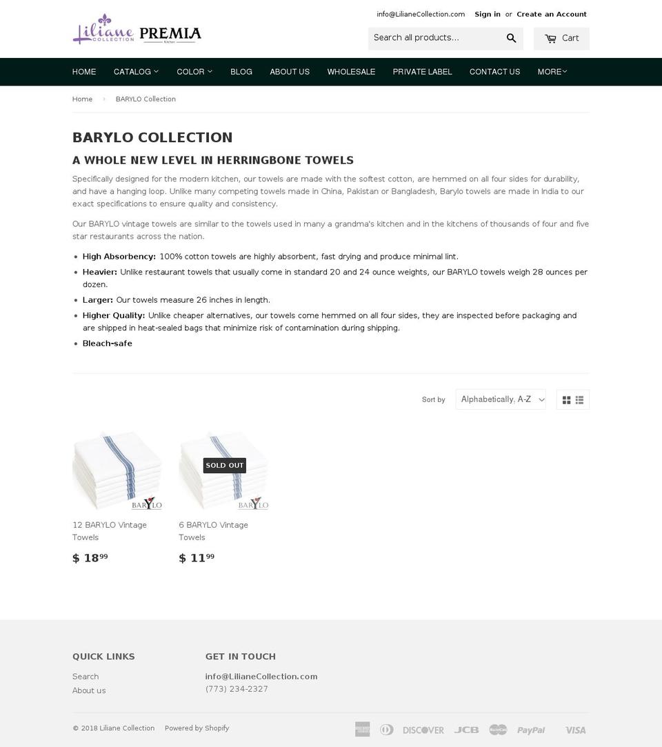 barylo.com — Shopify storefront screenshot