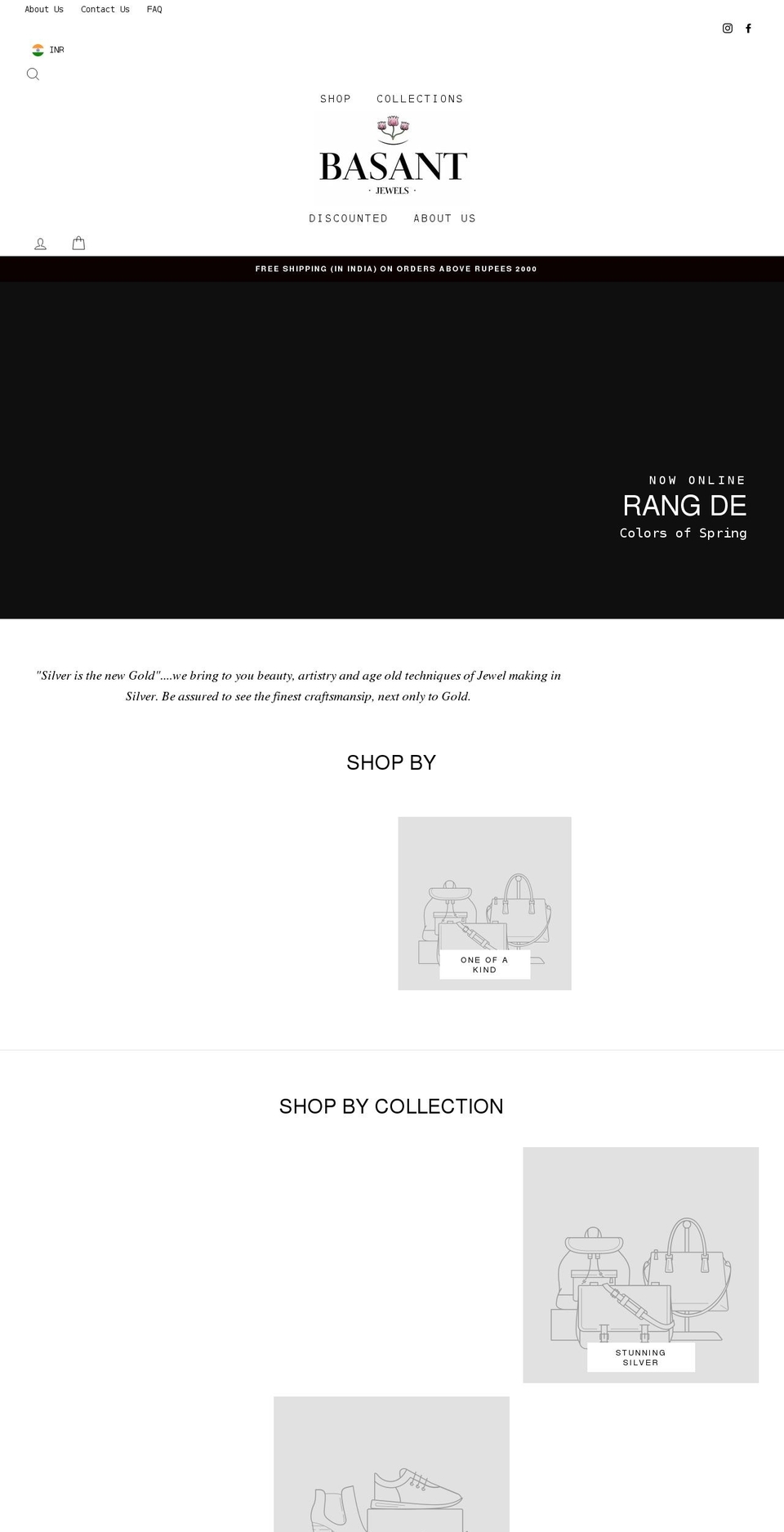 basantjewels.com shopify website screenshot