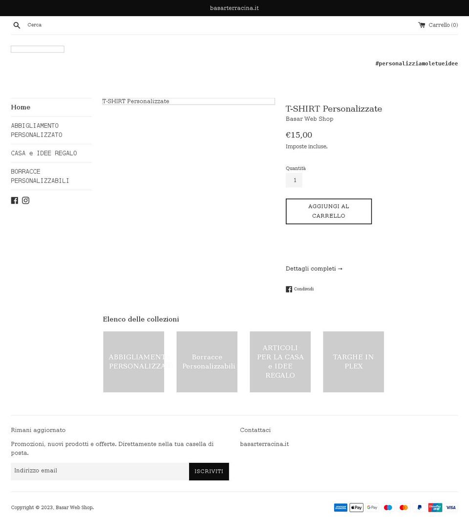 basarwebshop.com shopify website screenshot