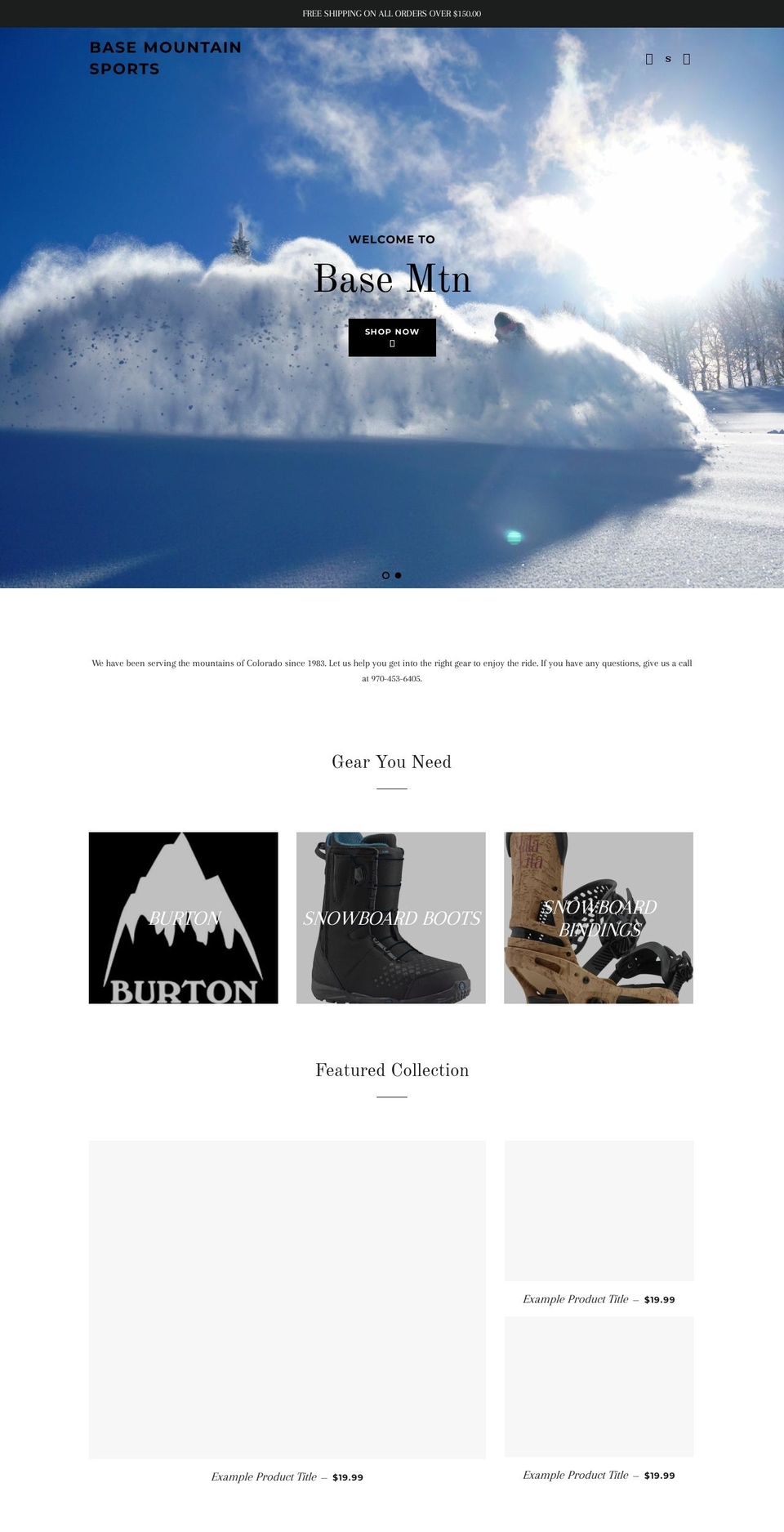 base-mountain-sports.myshopify.com shopify website screenshot