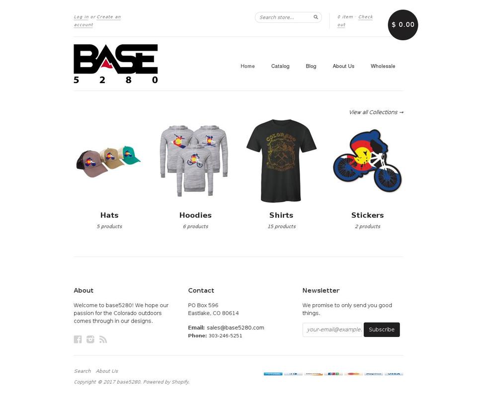 base5280.com shopify website screenshot