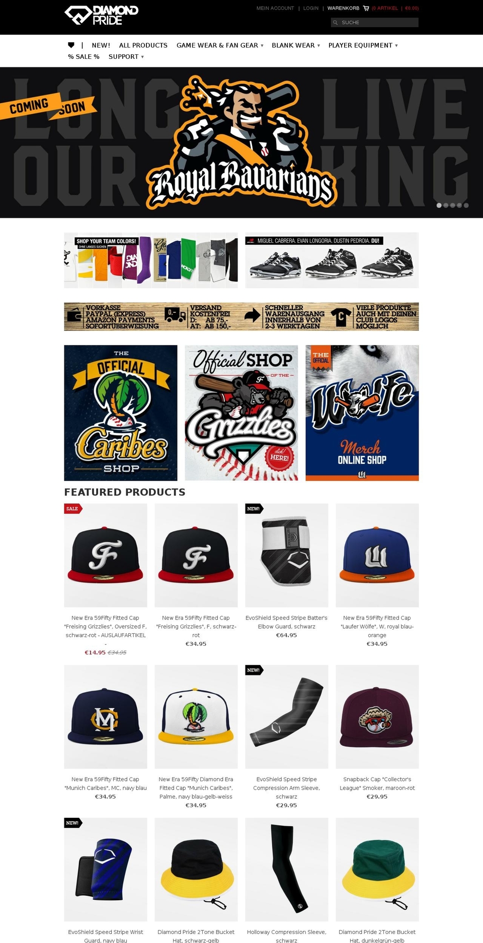 baseball-fanshop.com shopify website screenshot