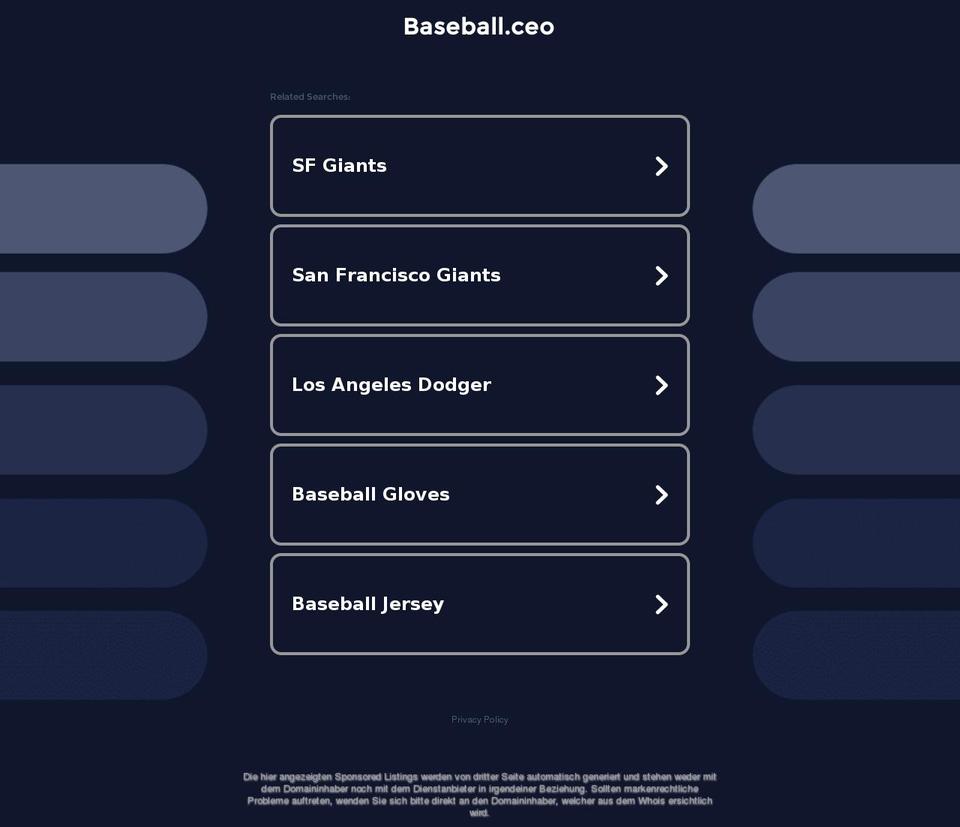 baseball.ceo shopify website screenshot