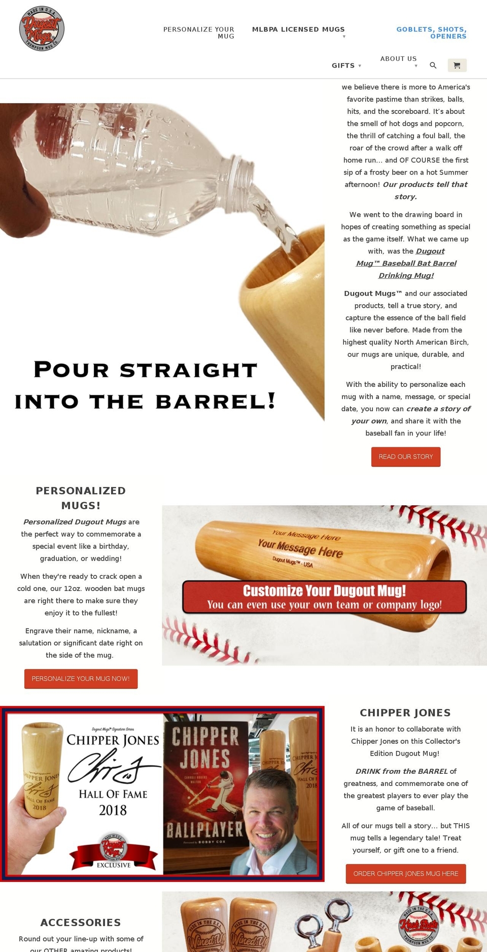 baseballbatmug.com shopify website screenshot