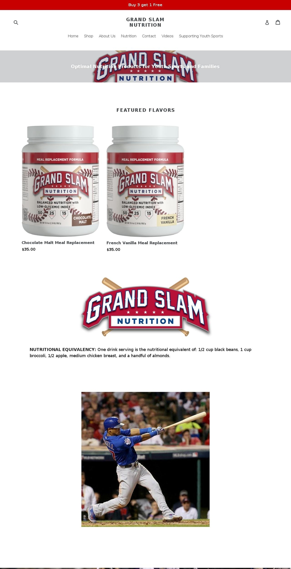 baseballgrandslam.com shopify website screenshot