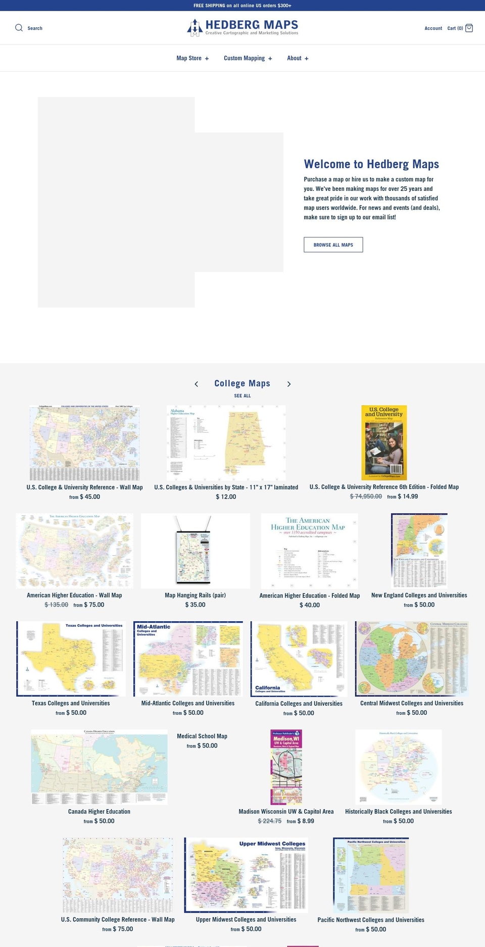 baseballmaps.com shopify website screenshot