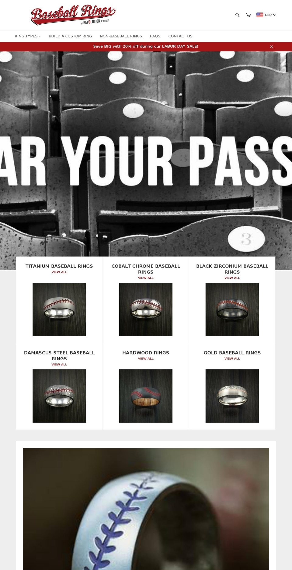 baseballring.com — Shopify storefront screenshot