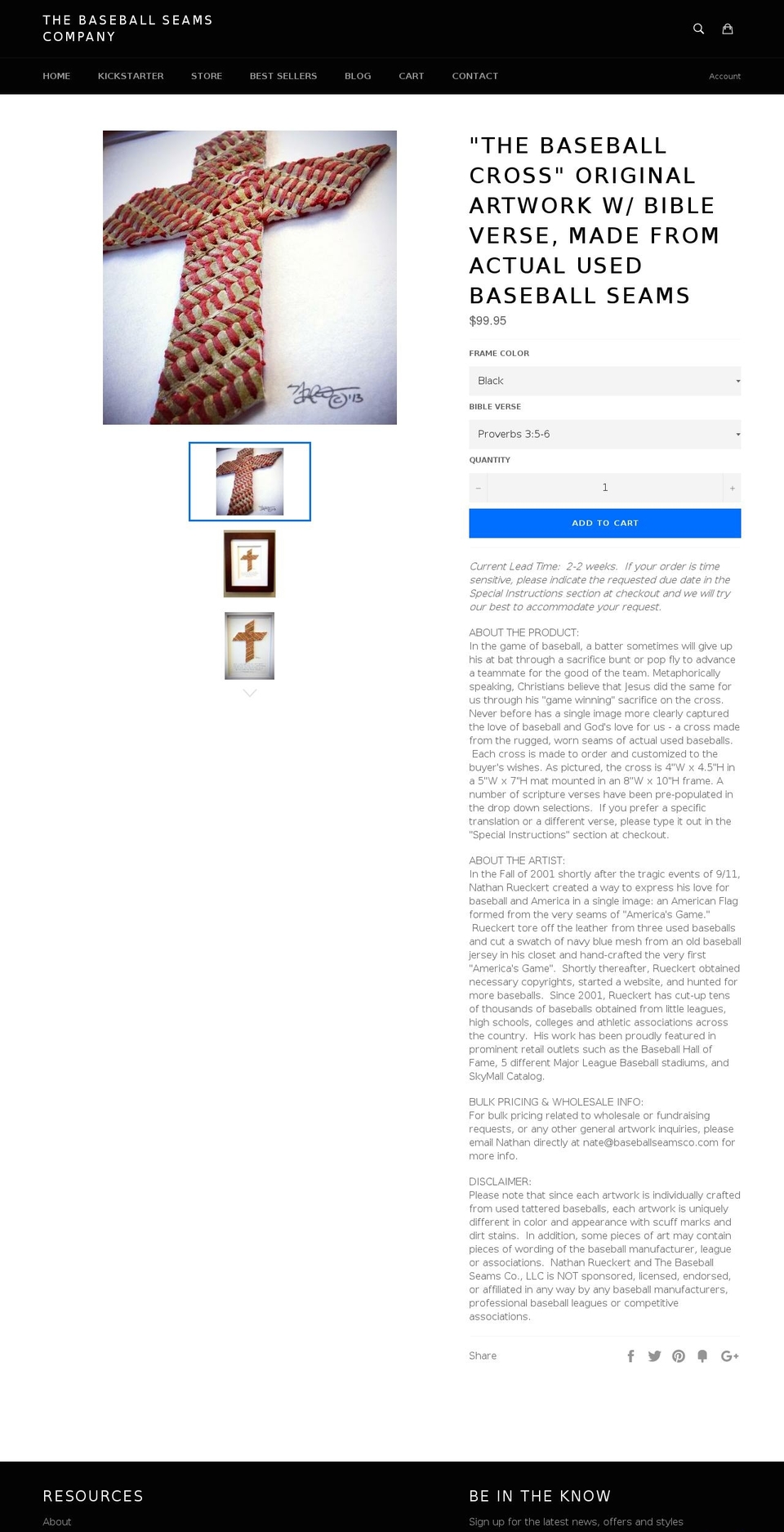 baseballseamscross.com shopify website screenshot