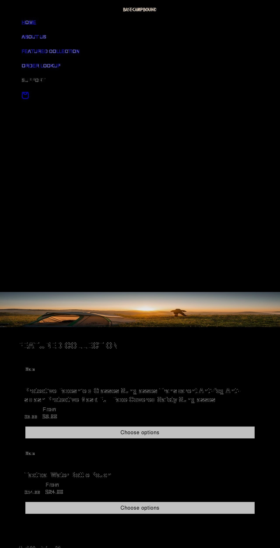 basecampbound.com shopify website screenshot