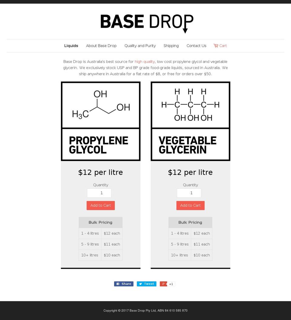 basedrop.com.au shopify website screenshot