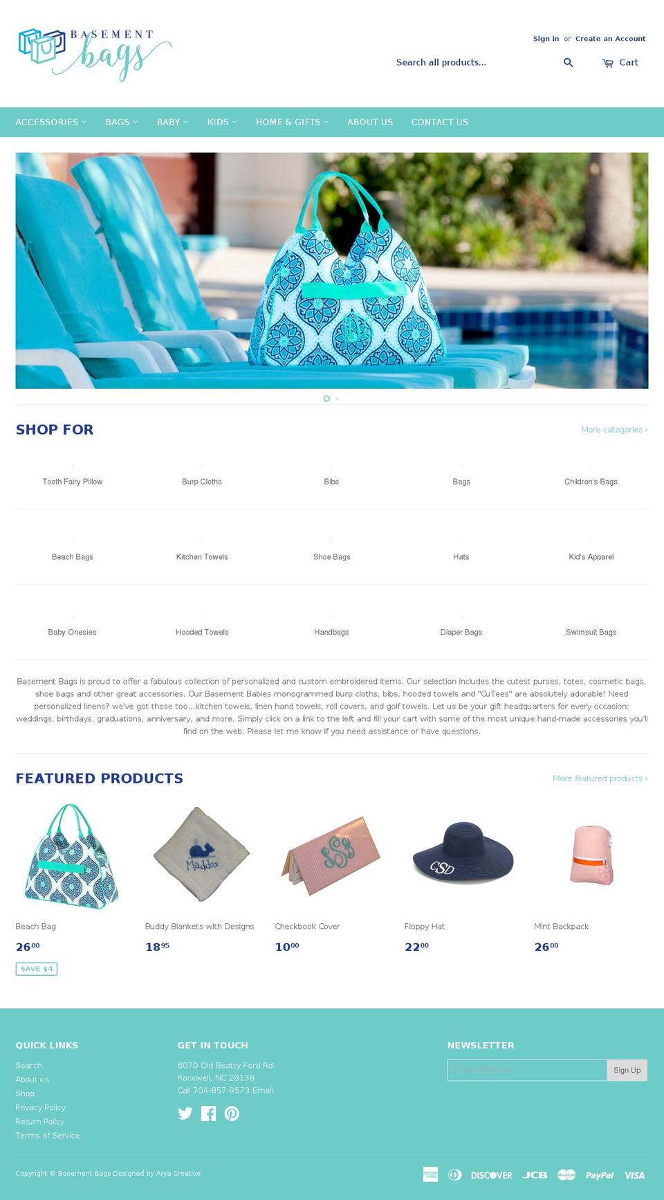 basementbags.com shopify website screenshot