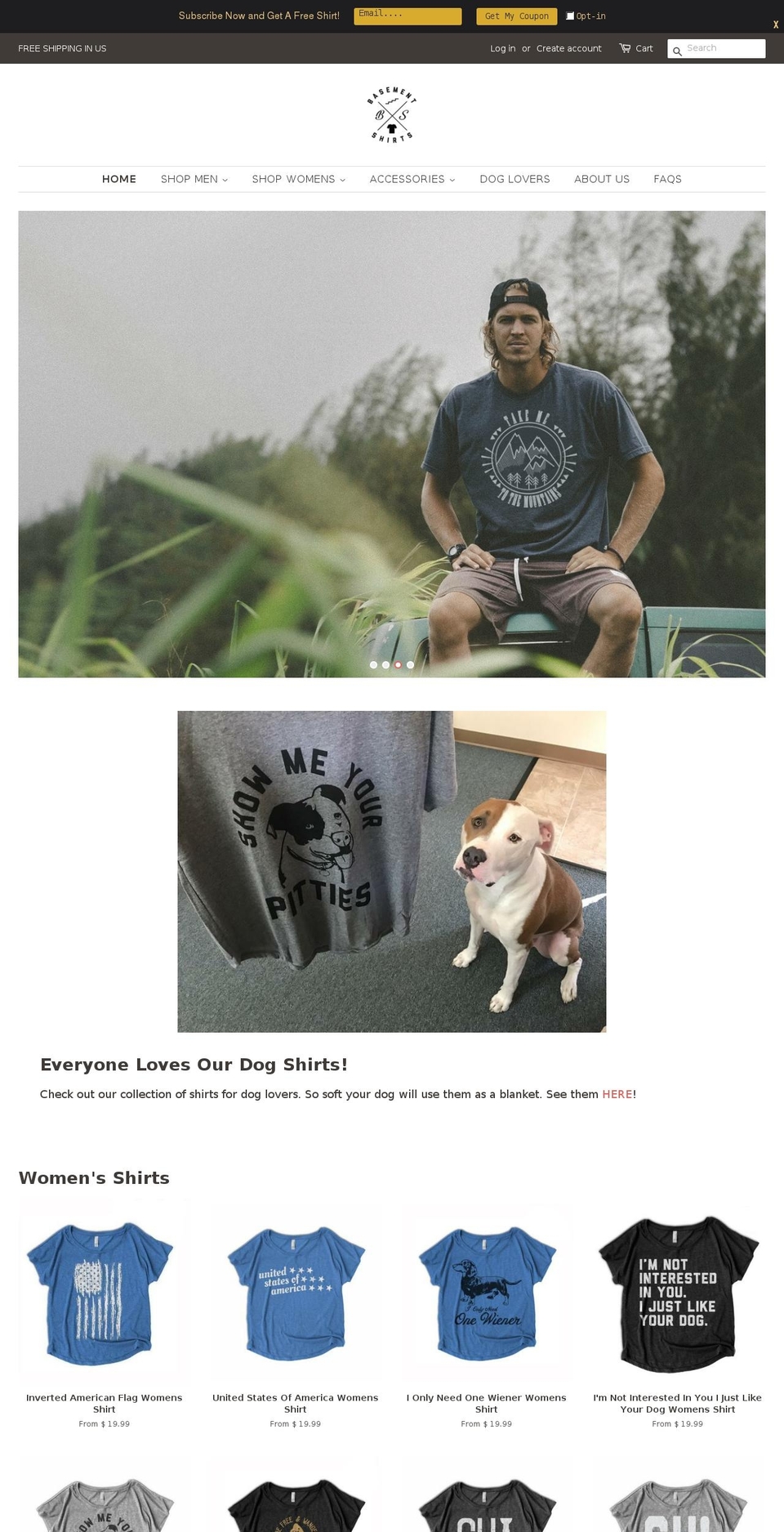 basementshirts.com — Shopify storefront screenshot