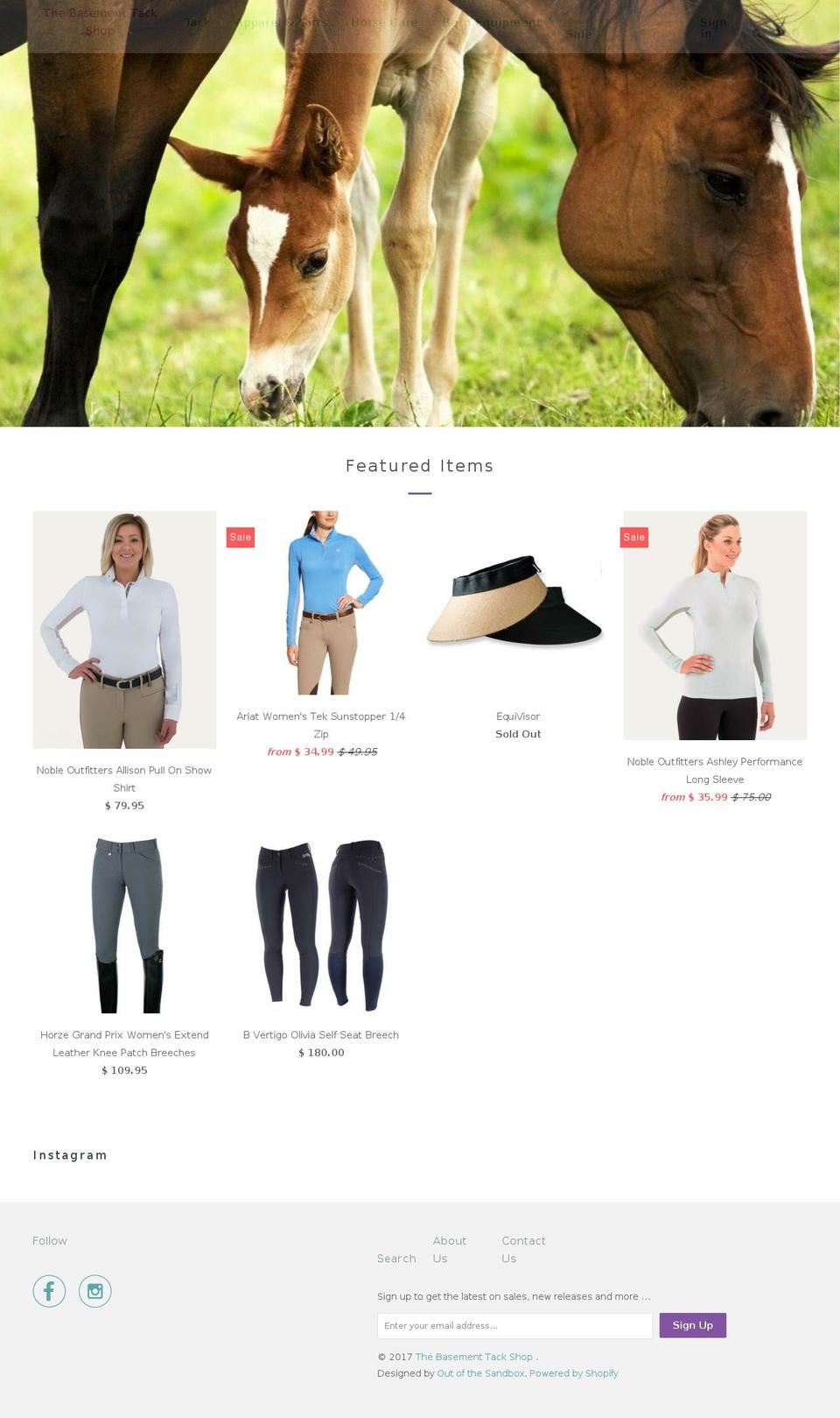 basementtackshop.com shopify website screenshot