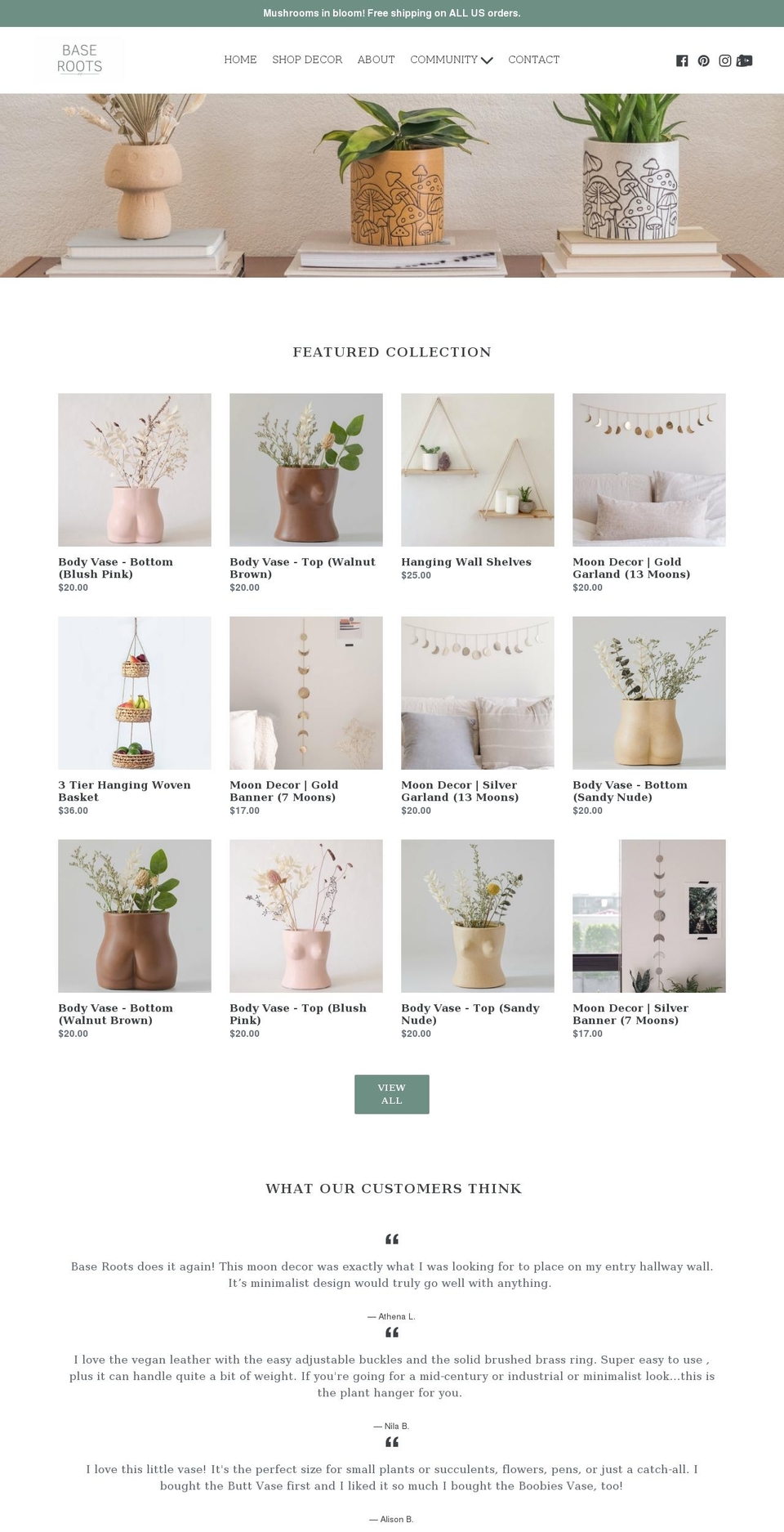baserootsshop.com — Shopify storefront screenshot