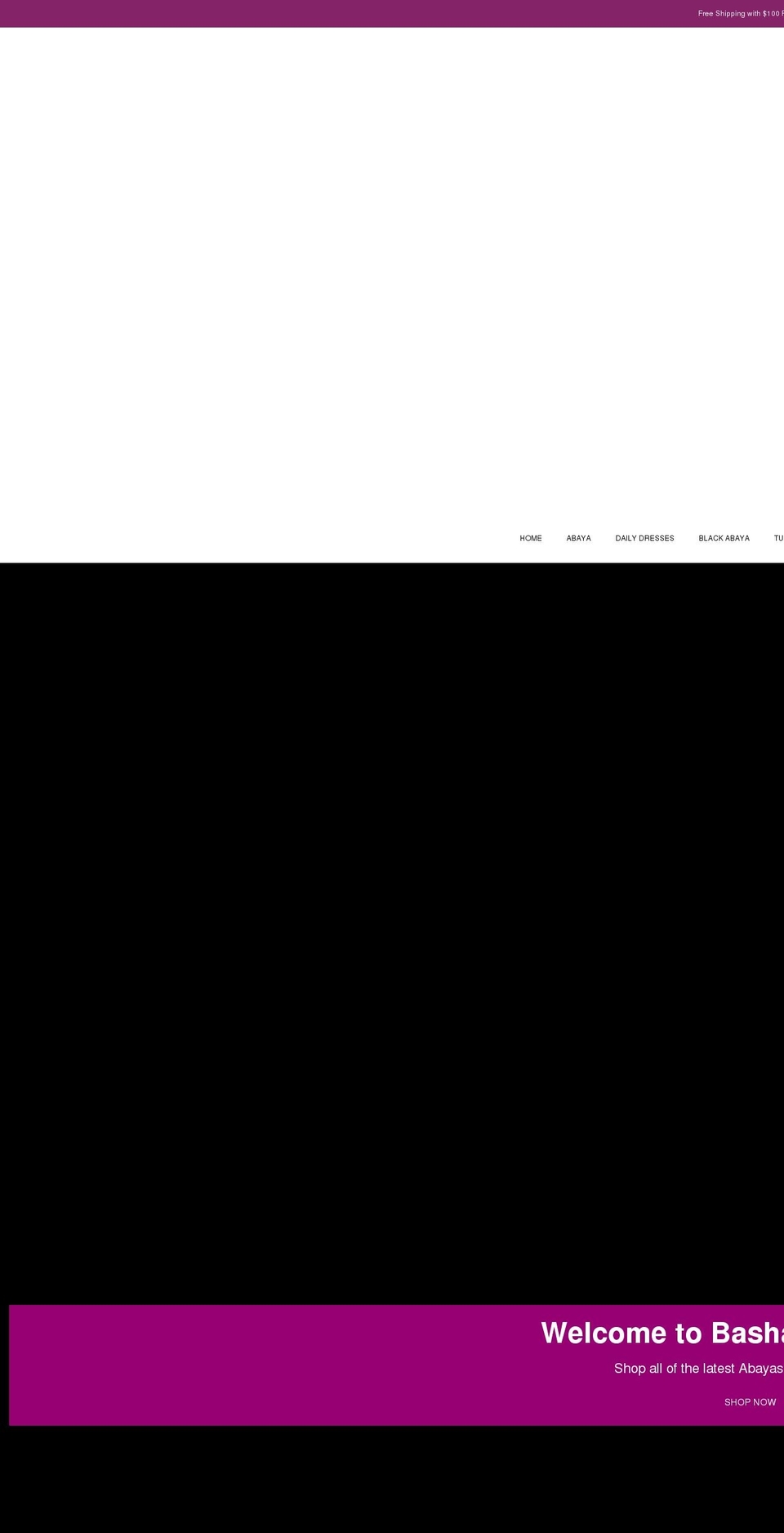 bashayerfashion.com shopify website screenshot