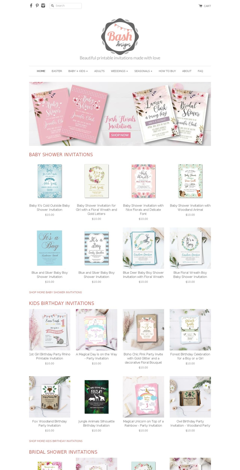 bashdesignstore.com — Shopify storefront screenshot