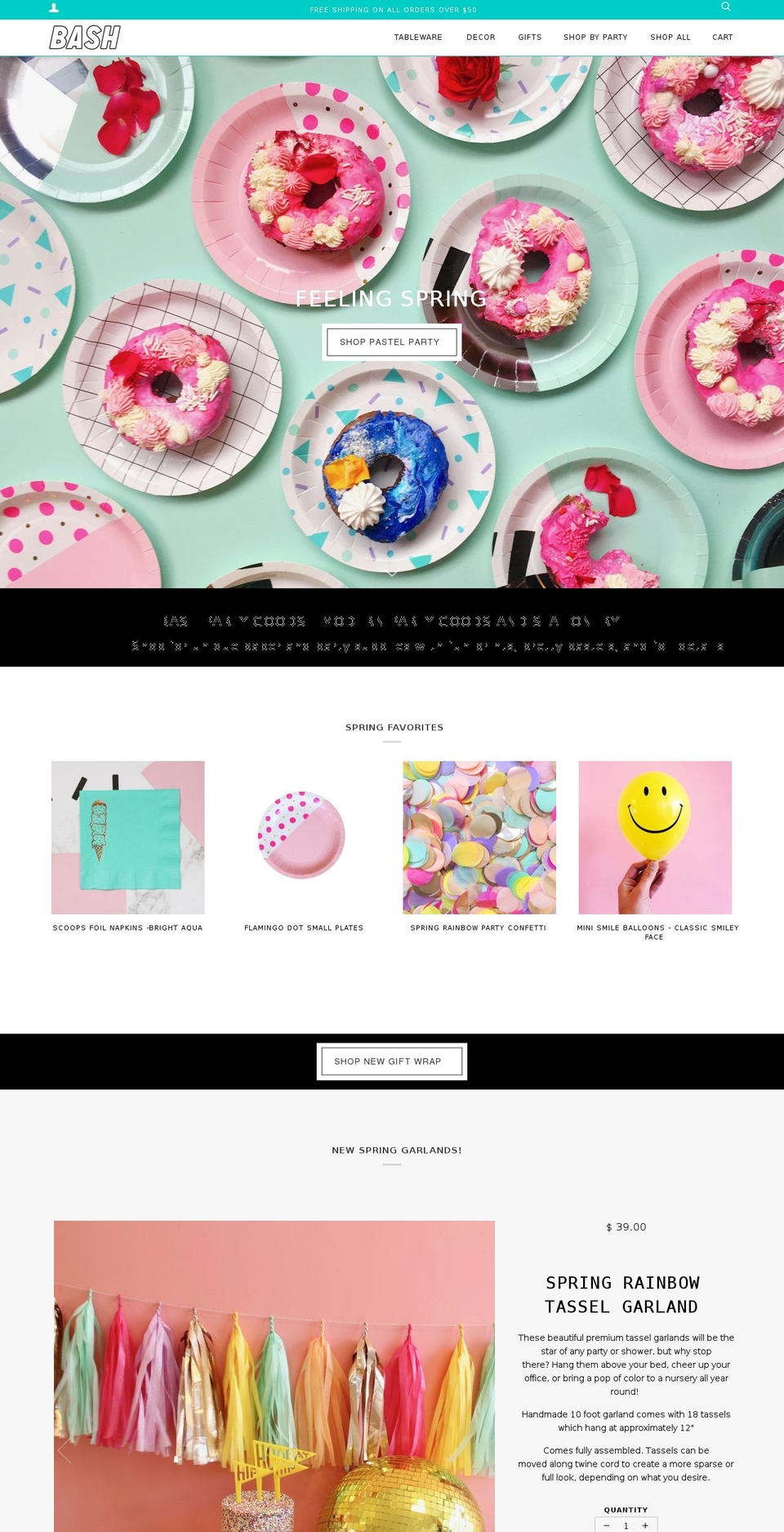 bashpartygoods.com shopify website screenshot