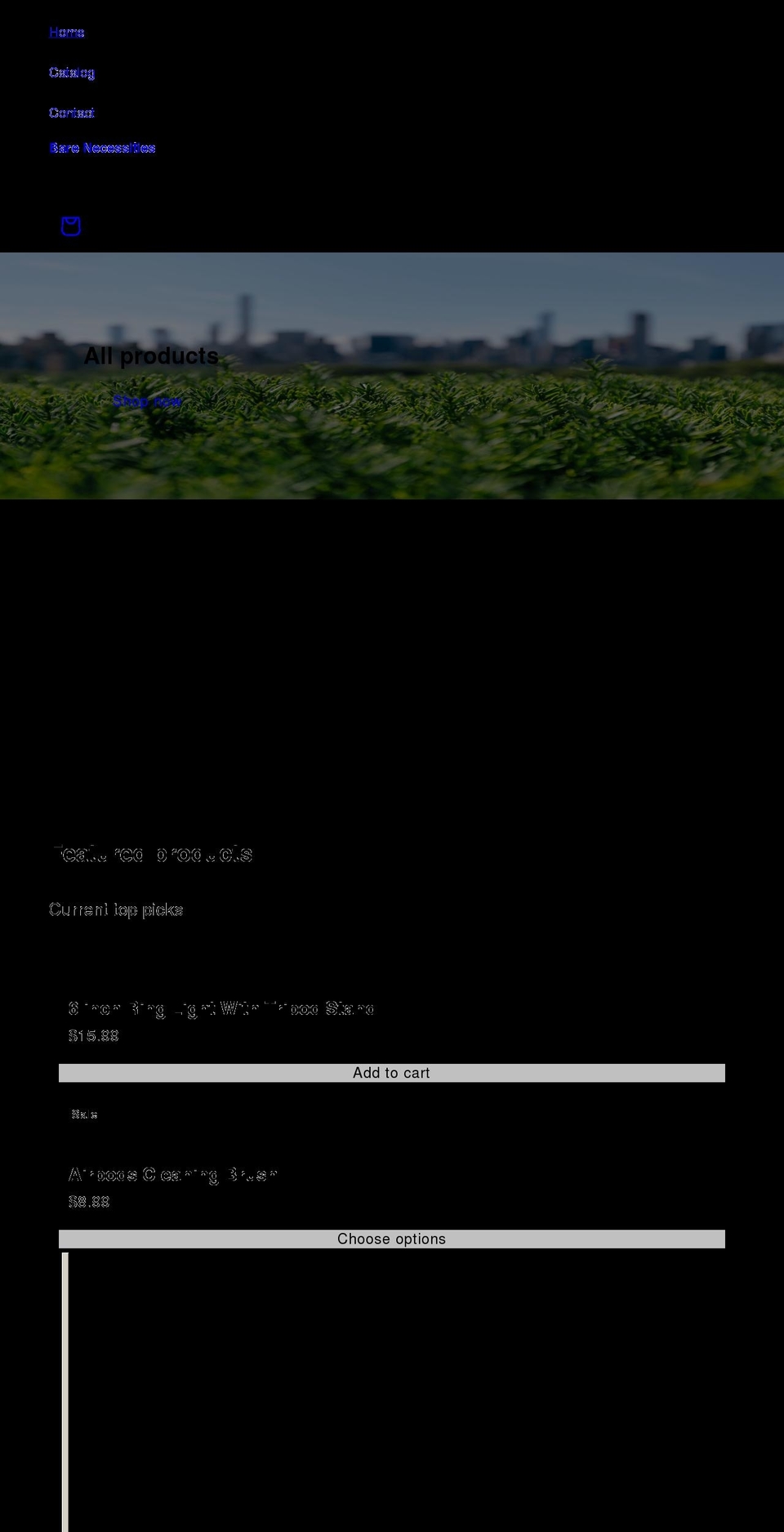 basic-necessities.com shopify website screenshot