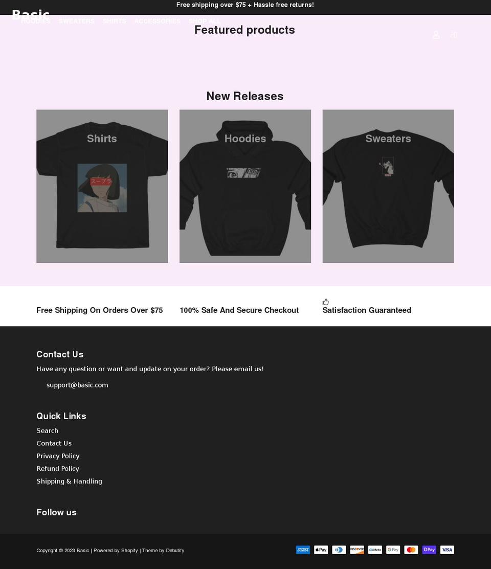 basic37.com shopify website screenshot