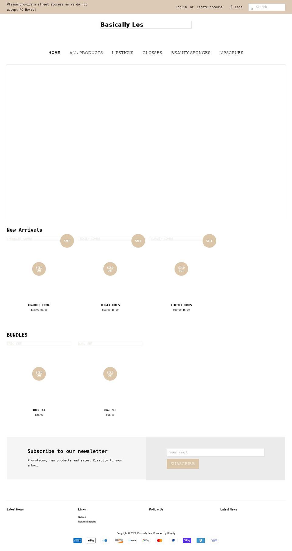 basicallyles.com shopify website screenshot