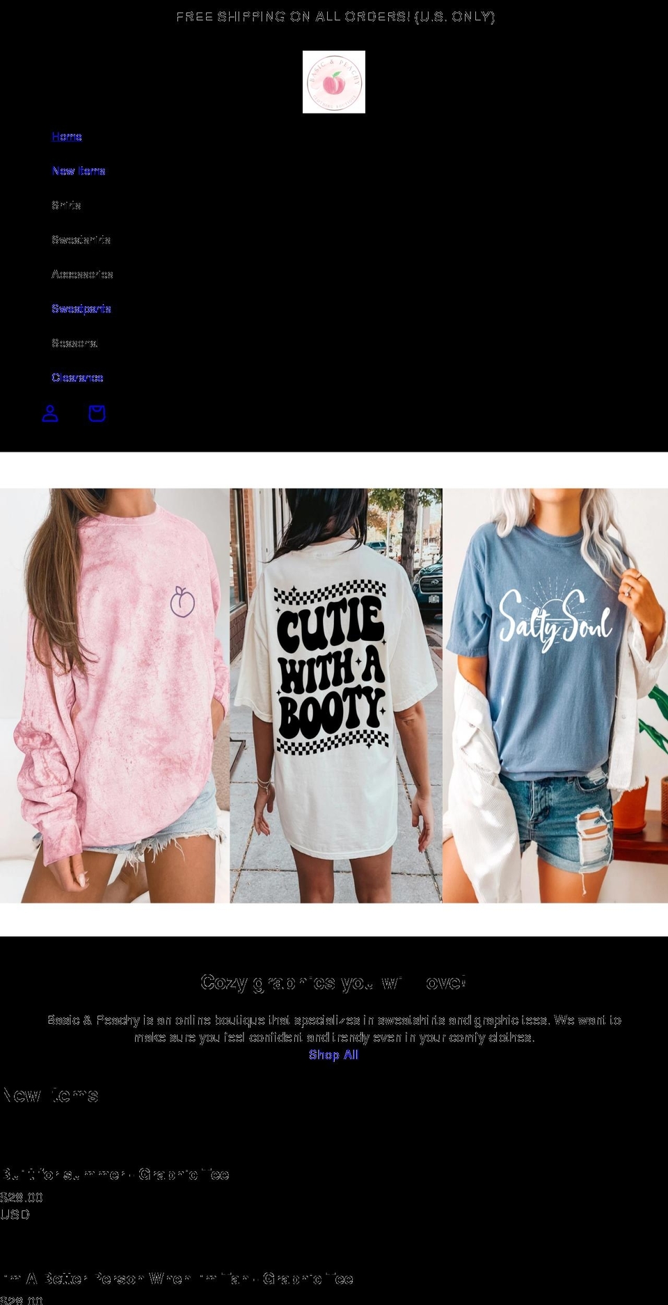 basicandpeachy.com shopify website screenshot