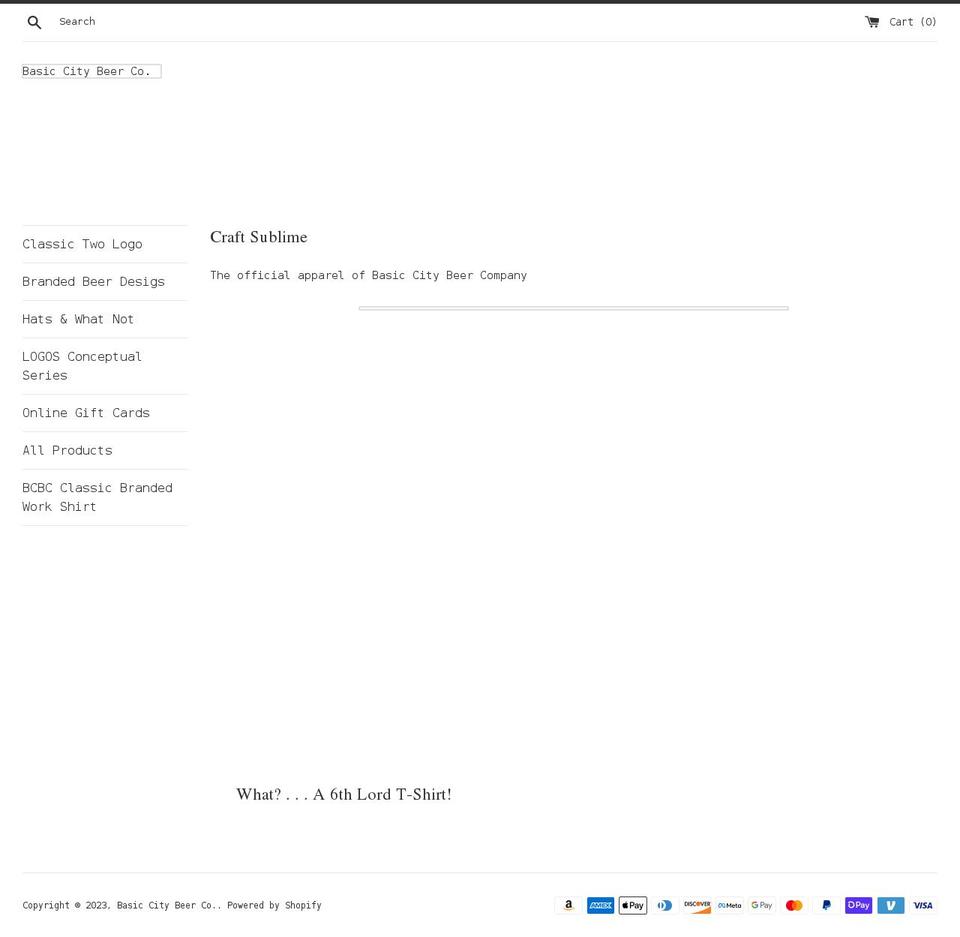 basiccitybeer.shop shopify website screenshot